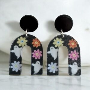 Halloween Ghost Spooky Acrylic Dangle Earrings!